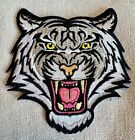 White Tiger Iron-on Patch Embroidered Roaring Wild Animal Souvenir Applique New