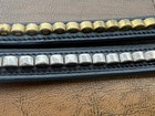 2 - Black Leather Bridle Brow Bands 16 Inch Horse Tack Headstall Clincher