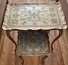 Set 2 Italian Florentine Gilt Plastic Gold Nesting Tables Ornate Made In Italy