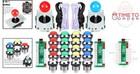 2 Player Arcade Diy Kit Usb Encoder Joystick Buttons Led Chrome For Mame Rasp   