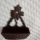 5 5    Cast Iron Antique Vintage Match Safe Wall Pocket Box Holder Grape