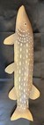 Adirondack Cabin Wall Art  Medium Hand Carved Solid Wood Pike Fish 24 5 x8 x2 