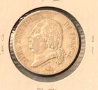 1821-a France  5  Five Francs Silver Coin