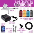 Airbrush Cake Decorating Compressor Kit  4 Color Chefmaster Food Coloring Set