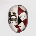 Decorative Mask Red   Black Split Face Ceramic Wall Art Carnivale Mardi Gras