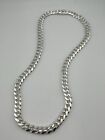 New925 Sterling Silver Cuban Link Chain Necklace 24    Inch 10 5mm 156 2 Grams