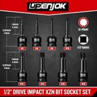 8pieces 1 2  Drive Impact Xzn Triple Square Bit Socket Set M5 M6 M8 M10 M12 M14