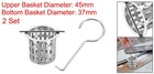 2pcs 304 Stainless Steel Shower Drain Hair Strainer With Lifting Hook Silver