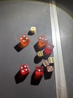 Collection Of 10 Vintage Bakelite Dice Cherry Brown Brass Butterscotch