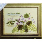 Spring Violets Vintage Crewel Embroidery Kit Flowers Floral Design Cottage Core