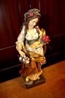 Vtg 12  Hand Carved Wood Catholic Patron Saint Elizabeth Statue Figure Sculpture