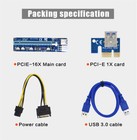 5 Sets 008c Pci Express Riser Card Pcie 1x To 16x Usb 3 0 Data Cable Power Cord