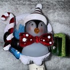 Christmas Night Light Nightlight Snowy Penguin With Lights - New In Box