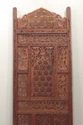 Indian Hand Carved Teak Wood Screen Panel Geometric Floral Design
