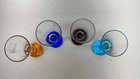 Set Of 4 Vintage Shot Glass Cordial Circleware Bubble Ball Bottom Base 4 5 
