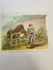 1880 Victorian White Sewing Machine Trade Card  best In The World  Boy  horse
