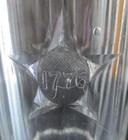 1876 Centennial Exposition Souvenir Clear Glass Pilsner Type Vase