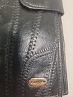 Vintage Carven Paris France Black Patch Leather Wallet With Snap Closure 