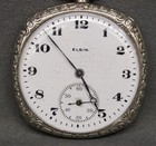 1923 Elgin White Embossed Gold Filled Case Pocket Watch 7j 12s Grade 303 Runs 