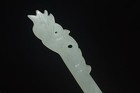 Chinese Ancient Aristocratic Wear Hetian Jade Carved Phoenix Hairpin