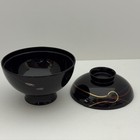 Japanese Suimonowan Lacquered Soup Bowl   Lidded Bowl Set Of 5 Made In Japan