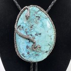 Vintage Artist Signed Sterling Silver Turquoise Bolo Tie Snake 2 25    X 3    100g