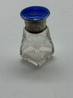Antique English Sterling Silver 925 Guilloch   Enamel Jar Vanity Collectible