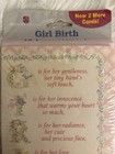 American Greetings Vintage    baby Girl    Birth Announcements  sealed 