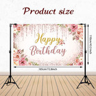 Happy Birthday Backdrop Decorations For Women Background Party Supplies Rose Bac