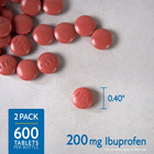 2 Pack - Kirkland Signature Ibuprofen 200 Mg  600tabs  total 1200