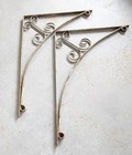 Vintage Wrought Iron Architectural Salvage Bracket Large 24  X 34  Pair Of  2 