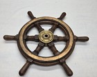 Antique 19th C  Ships Wheel Double Sided Mahogany   Brass F r w Bauer German 