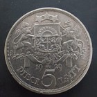  1929 Latvia 5 Lati  silver Coins  316m