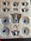 Child   s Miniature Tea Set Delft Blue Design 13 Pc Windmill Vintage