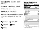 Organic Hemp Hearts     Non-gmo  Kosher  Raw  Vegan     By Food To Live