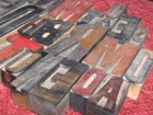 Lot Of 28 Old Letterpress Letters Wood Type Printers Blocks