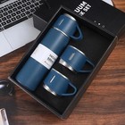 Thermos Coffee Travel Mug Stainless Steel Vacuum Flask Double Layer Gift Set 4pc