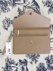 Nwt Katie Loxton Taupe Pebbled Envelope Clutch Wristlet Gold Hardware
