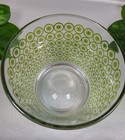 Vintage Glass Ice Bucket Mid-century Modern Starburst Design In Avocado Green