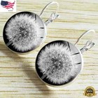 Dandelion 925 Silver Ear Hook Drop Earrings Stud Wish Women Fashion Jewelry Gift
