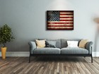 Framed Canvas Wall Art Print Picture Home Office Decor Vintage American Flag