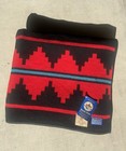Vintage Pendleton Beaver State Red Black Print Reversible Wool Blanket 74  X 63   