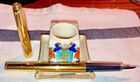 Parker 180 Imperial Gold Lined Fountain Pen-1981-xf m 14 Kt Nib-usa-ex Cdn-box