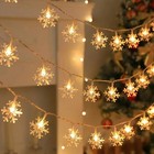 Led Christmas Snowflake String Lights Indoor Outdoor Garden Party Fairy Decor