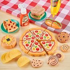 85pc Pretend Play Food Sets For Kids Kitchen  Cutting Toy Food With 2 Baskets   