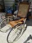 Antique Colson Corp Wheelchair   Invalid Chair     Original Cane Seat   Back