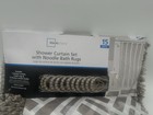 Mainstays 15pc Shower Set  Shower Caddy  Shower Curtain  Hooks   Bath Mat