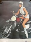 Vintage  Husqvarna Motorcycle Poster-printed In Sweden 60 s Retro Racer