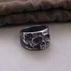 New Black Skeleton Gothic Skull Ring Men s Stainless Steel Punk Rock Biker Party