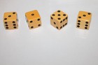 Set Of Four Vintage Butterscotch Bakelite Dice